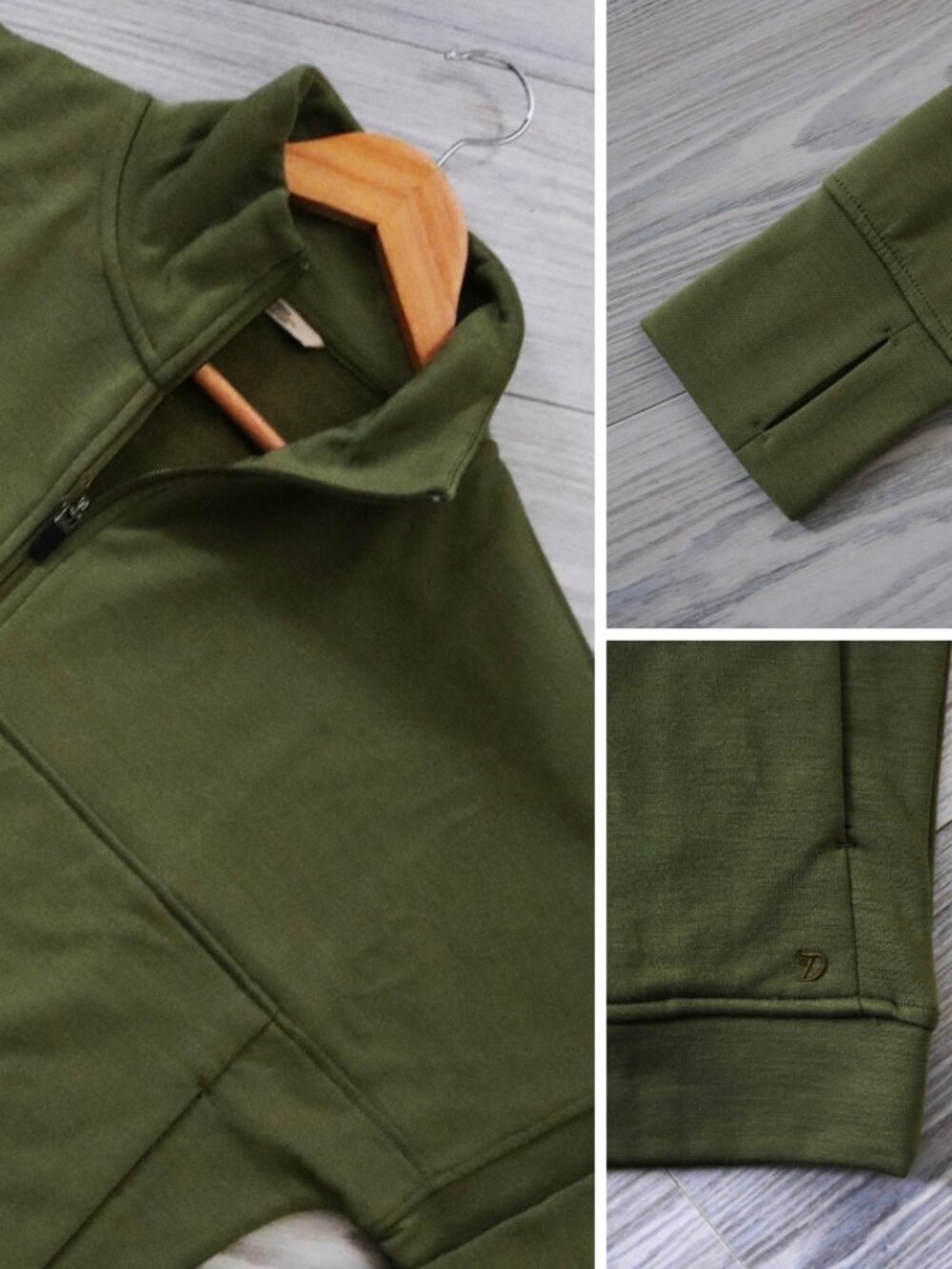 Duck Camp Women's Green Barton Fleece 1/2 Zip Merino Wool Blend Pullover Size M